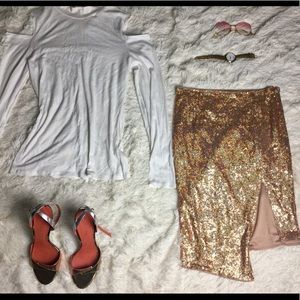 Gold sequin Skirt
